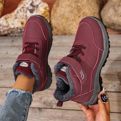 Модная Зимняя Мода Плюшевые Сохраняющие Тепло На Шнуровке Платформа Клинья Удобные Кроссовки Обувь Большого Размера для Женщин Короткие Ботинки Повседневная Обувь