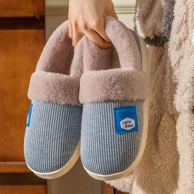 Зимняя сумка для пары с хлопковыми тапочками для домашнего использования, противоскользящая, износостойкая, теплая и с толстой подошвой