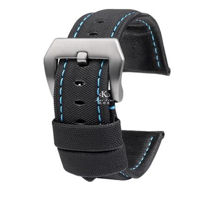 Нейлоновый кожаный ремешок для часов с текстурой для Panerai PAM01661 | 441 Marina, черный, синий, 22 мм, 24 мм, 26 мм, аксессуары для ремня, браслеты