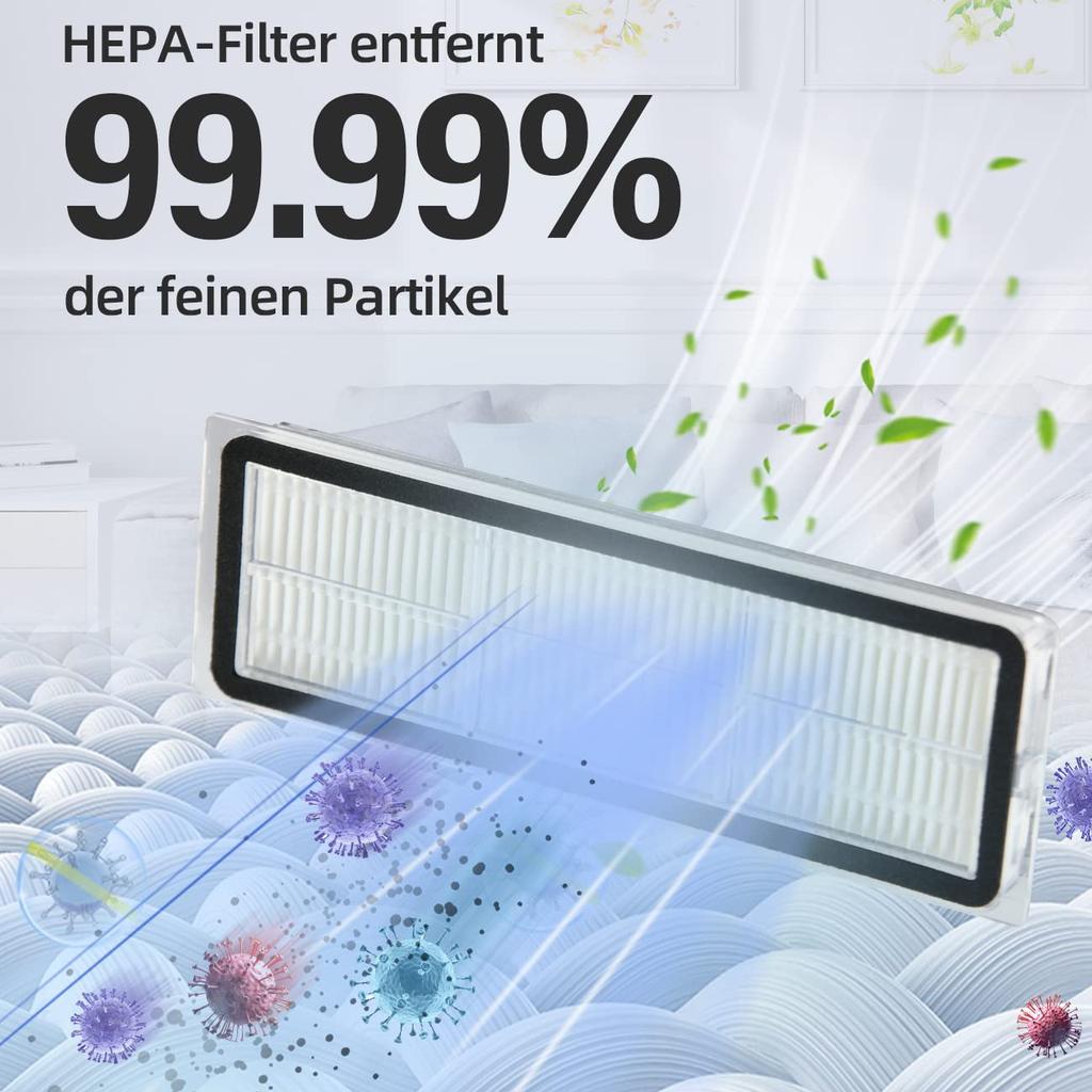 Совместимые аксессуары для Dreame L10s / L10 Ultra - набор из 13 предметов с резиновой основной щеткой и супервпитывающими салфетками из микрофибры