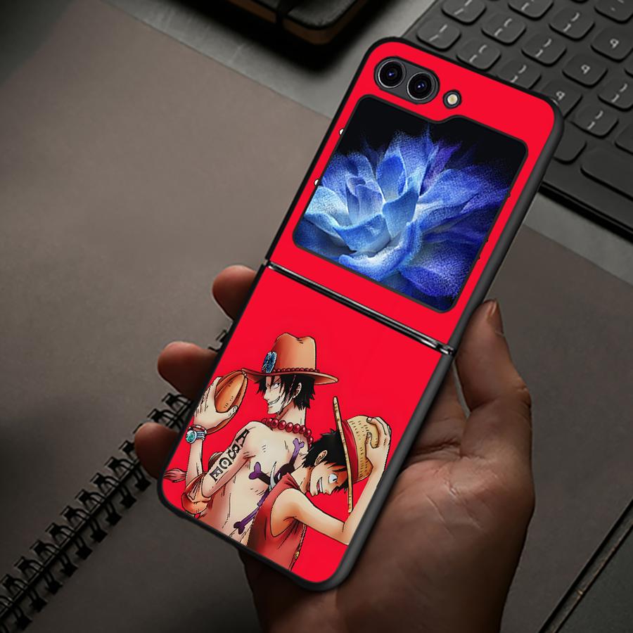 Жесткий чехол-кейс для Samsung Galaxy ZFlip4 ZFlip3 ZFlip7 FE Z Flip 7 6 5 4 3 ZFlip6 ZFlip5 One Piece Крутой Луффи Эйс