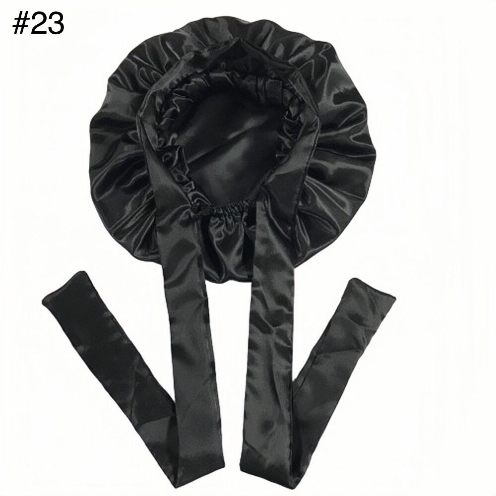 Long Tie Satin Hat Woman Fashion Sleeping Hair Bonnet Double Layer Braids Bonnets