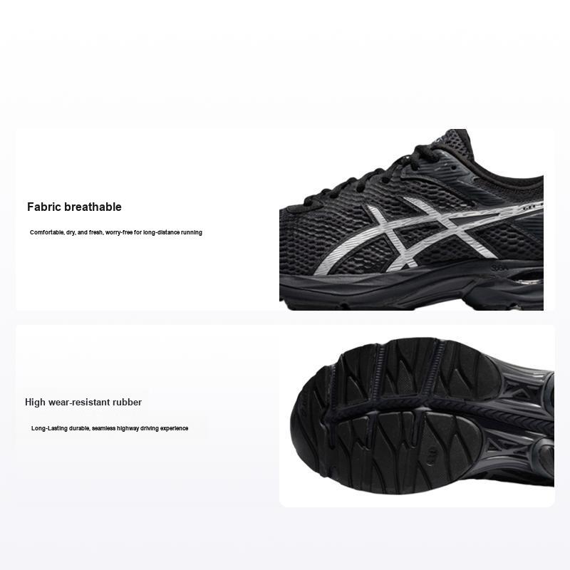 Asics Gel-Flux 4 Удобная Ткань Синтетическая Кожа Дышащие Прочные Низкие Кроссовки для Бега Мужские Кроссовки для Бега Черный 1011A614-024