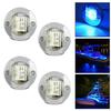 4x Round Marine Boat LED Stern Lights Blue Cabin Deck Courtesy Light Waterproof