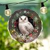 Christmas Owl Wind Chime Outdoor Decor Hanging Rotating Garden Patio Holiday Decoration Weatherproof 3D Dynamic Art with 360 Degree Rotation Hook