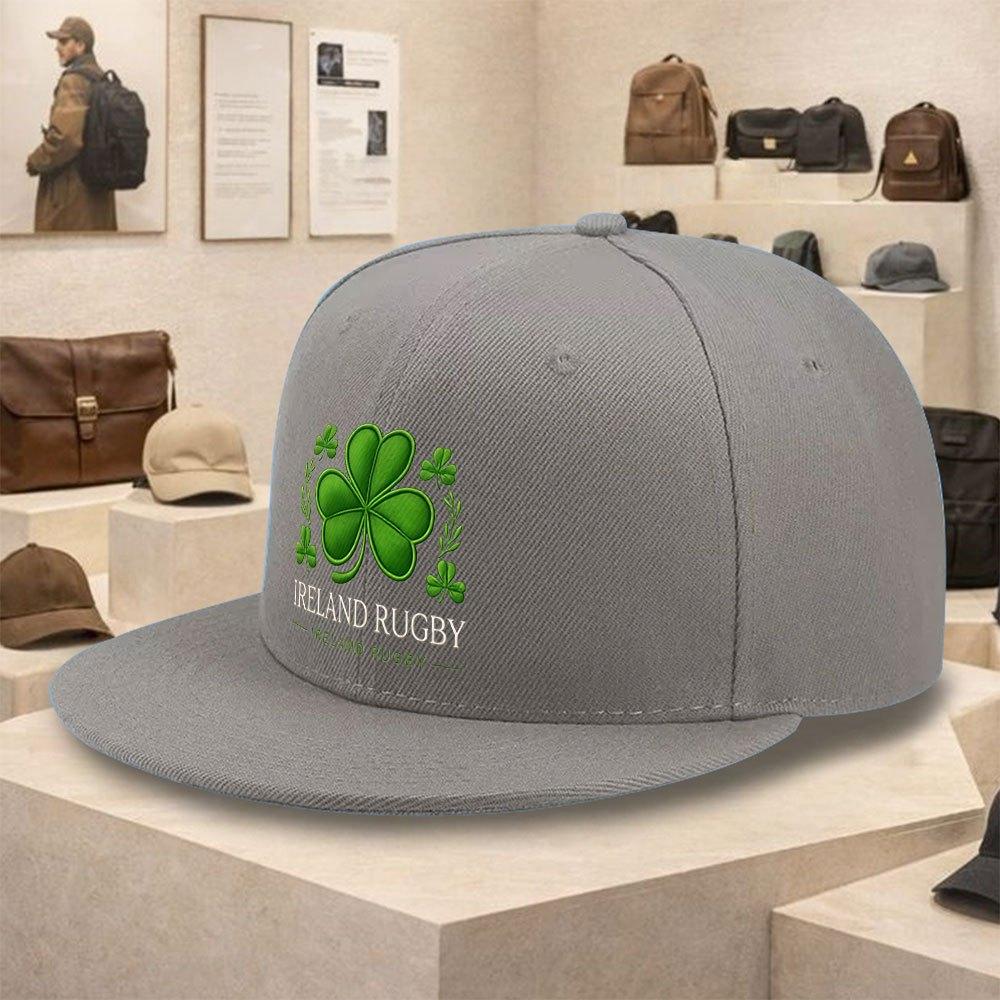 Ireland Rugby Shamrock Flat Brim Hip Hop Baseball Cap Polyester Snapback Unisex Casual Street Style