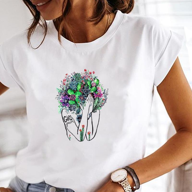 (Азиатский размер) Женская футболка с бантом в стиле акварели 90-х годов, верхняя одежда с принтом, повседневная женская модная футболка с коротким рукавом, женская футболка с графическим рисунком