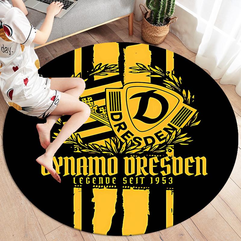 Круглый ковер SG Dynamo Dresden, Ковер для гостиной, спальни, дивана, игровой комнаты, Нескользящий коврик для пола