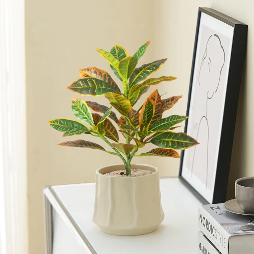 Plastic Artificial Ficus Tree 35 Leaves Fake Ficus Tree Tropical Banyan Tree Wedding Party Decor