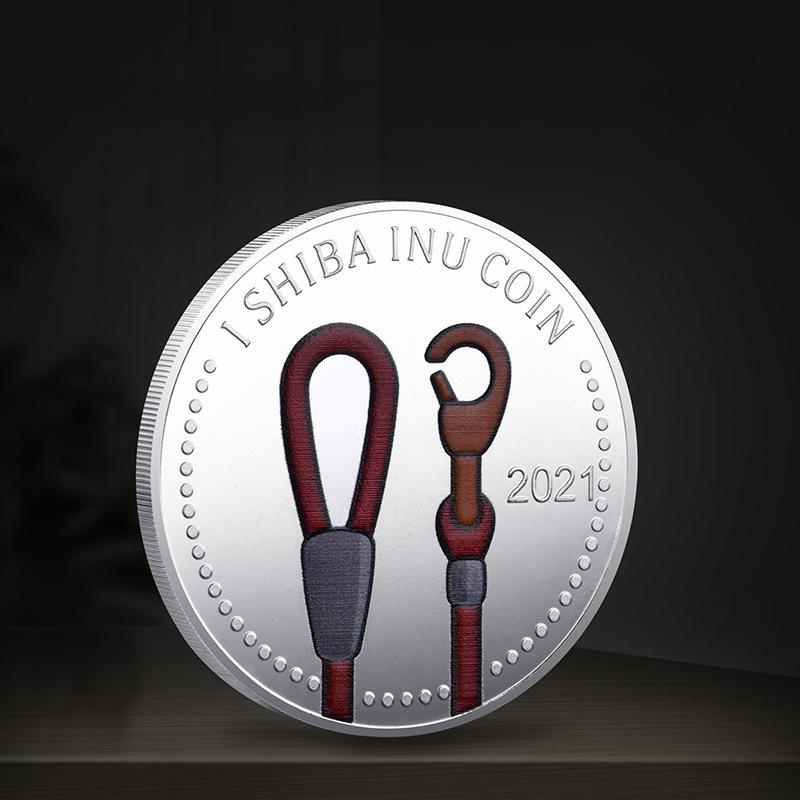 Цветная УФ Монета Сиба-ину Виртуальная Памятная монета Цифровая Виртуальная валюта Золотые монеты, Рождественский подарок, Наполнители для чулка