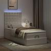Ottoman Bed with Mattress & LEDs White 90x200 cm Faux Leather