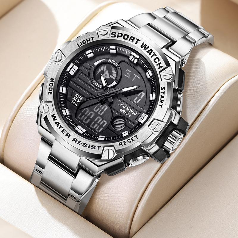 Men'S Watch Trendy Man Cool Sports Multi-Function Watch Waterproof Luminous Watch Quartz Watch 9893