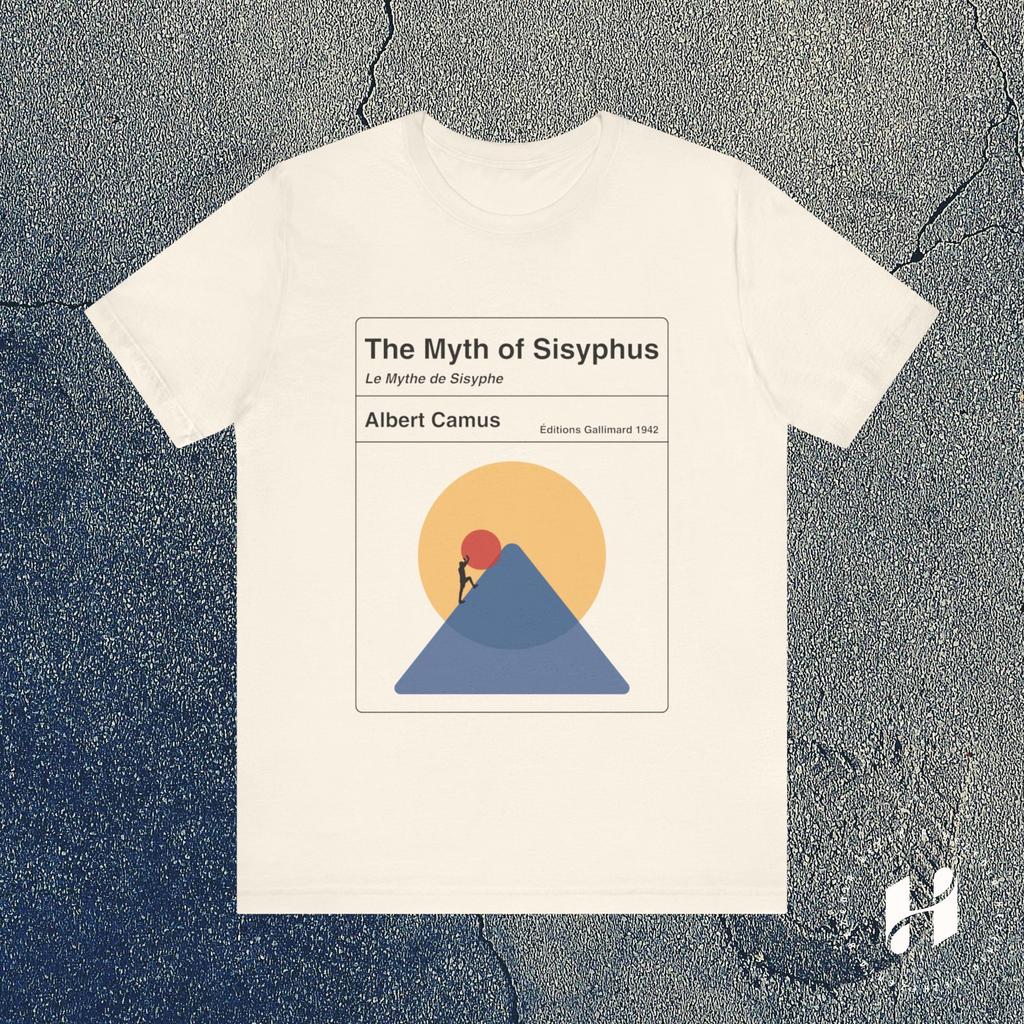 Mythe of Sisyphus Minimalist T-Shirt, Unisex Graphic Tee, Mythology Classic Shirt, Philosophical Top for Men Camus Quote Apparel