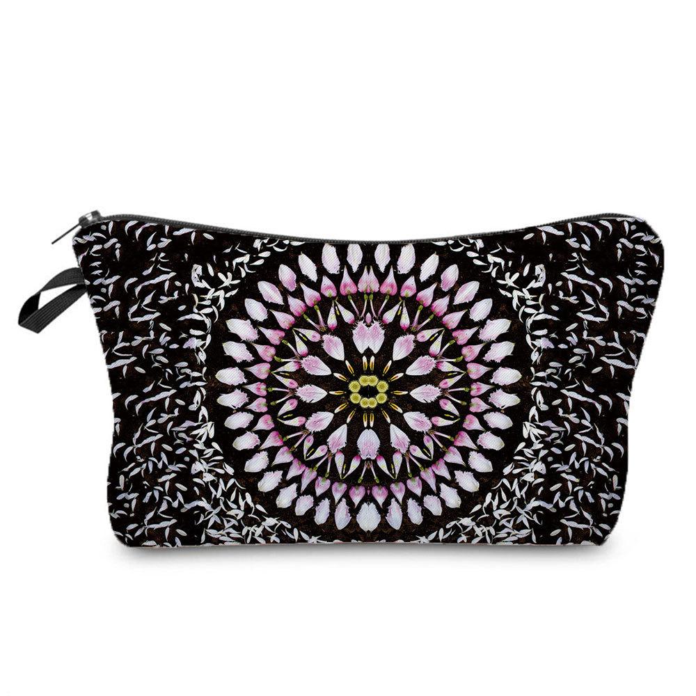Женская косметичка с принтом цветка дурмана, органайзер для туалетных принадлежностей, дорожный футляр 6671