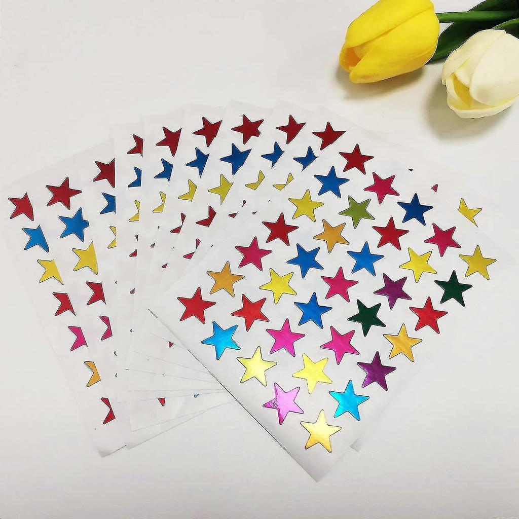 30 Self-Adhesive Metallic Star Stickers, 1.5cm Foil Stars for Classroom Decor