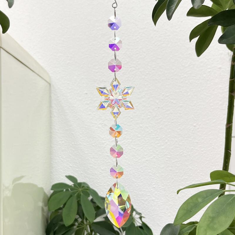 Хрустальная Подвеска-Украшение Акриловая 6 Штук Рождественские Украшения Хрустальное Украшение Зимняя Капля Сосульки Блестящая Радуга Подвески для Автомобиля
