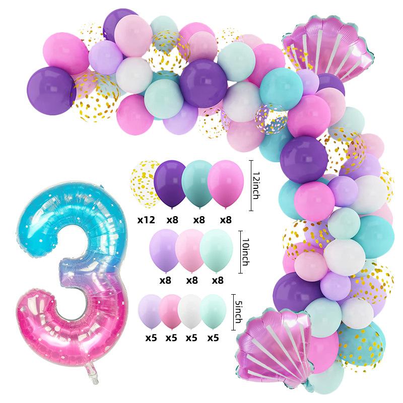 Balloon chain set 12 inch mermaid tail balloon latex balloon birthday party decoration balloon
