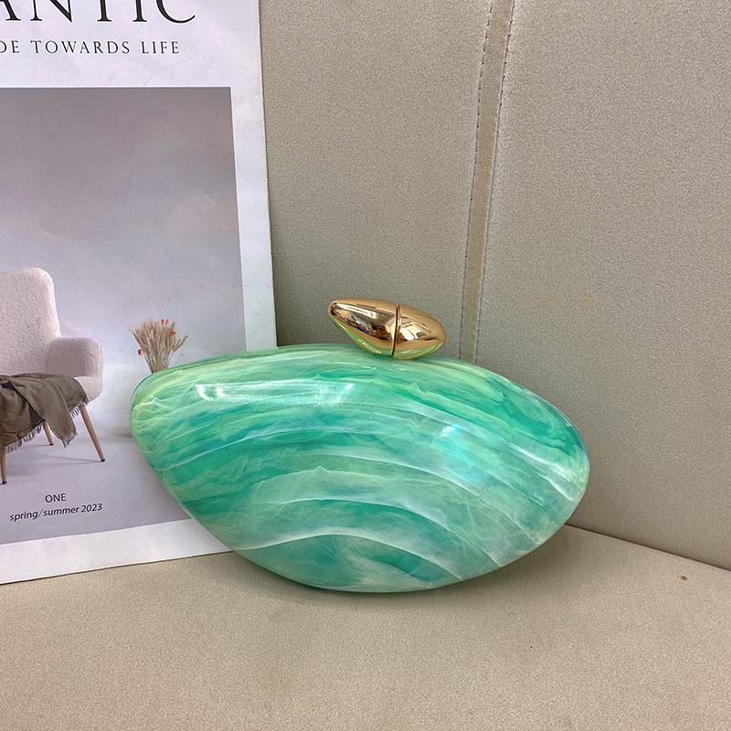 Сумка Chic Marble Acrylic: Элегантный дизайн в виде гусиного яйца, универсальный вечерний аксессуар, который можно носить в руке или через плечо