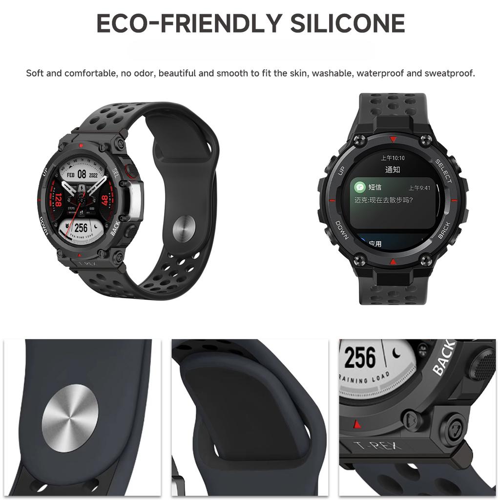 Дышащий силиконовый ремешок для умных часов Huami Amazfit T-Rex 3, спортивный браслет, ремешки для Amazfit T Rex Trex Pro Ultra Correa