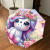 1PC Unicorn Flowers Umbrella-8-Rib Reinforced Portable Folding Travel Suitable for All Seasons Outdoor Daily Use-G384