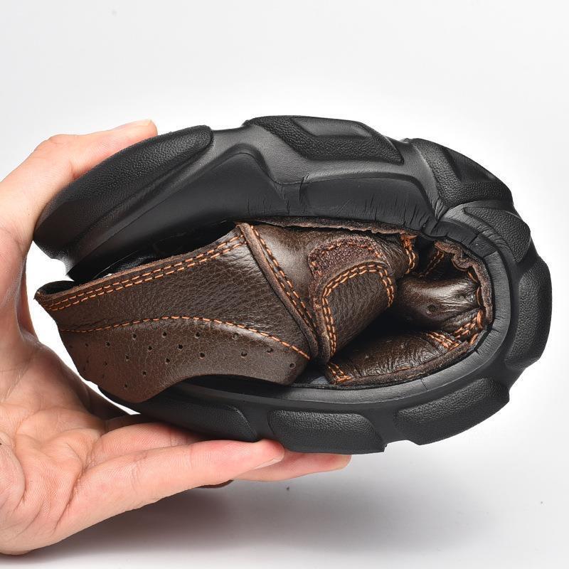 Sandals for Men Brand Genuine Leather Sandals Fashion Casual Sport Sandals Outdoor Non Slip Trekking Sandal Mens Beach Sandalias
