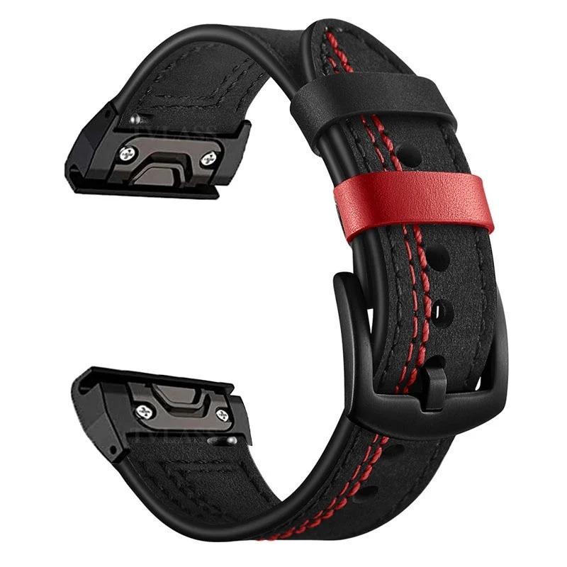 Ремешок из натуральной кожи 22 мм 26 мм для Garmin Fenix 8X 7X Pro 6X 5X Plus Tactix 8 7 AMOLED Epix Pro 51 мм Instinct 2X Quickfit Strap