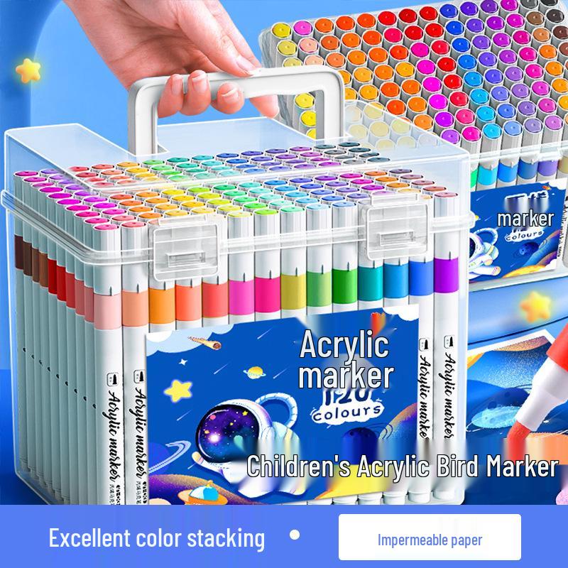 Акриловый маркер - Смываемый, Не растекающийся, Быстросохнущий, Наслаиваемый, Водостойкий маркер для искусства и школы.