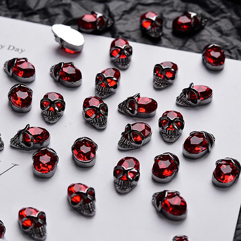 10 шт. ретро металлический крест темный панк 3D сплав детали для дизайна ногтей декор Хэллоуин череп блестящие подвески для ногтей принадлежности салон