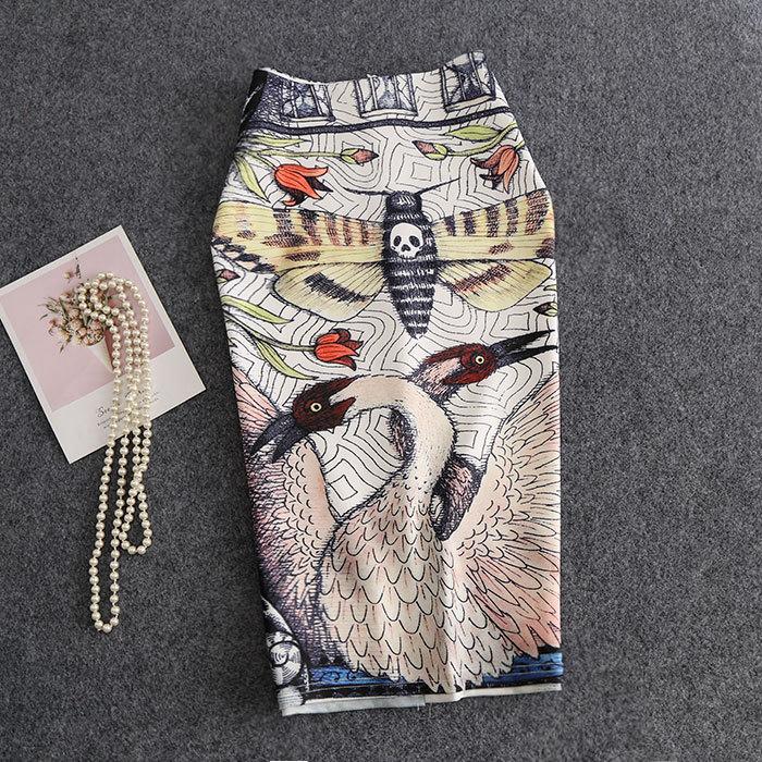 Женская юбка-карандаш с цифровым принтом, юбка-полудлина и облегающая юбка OL.