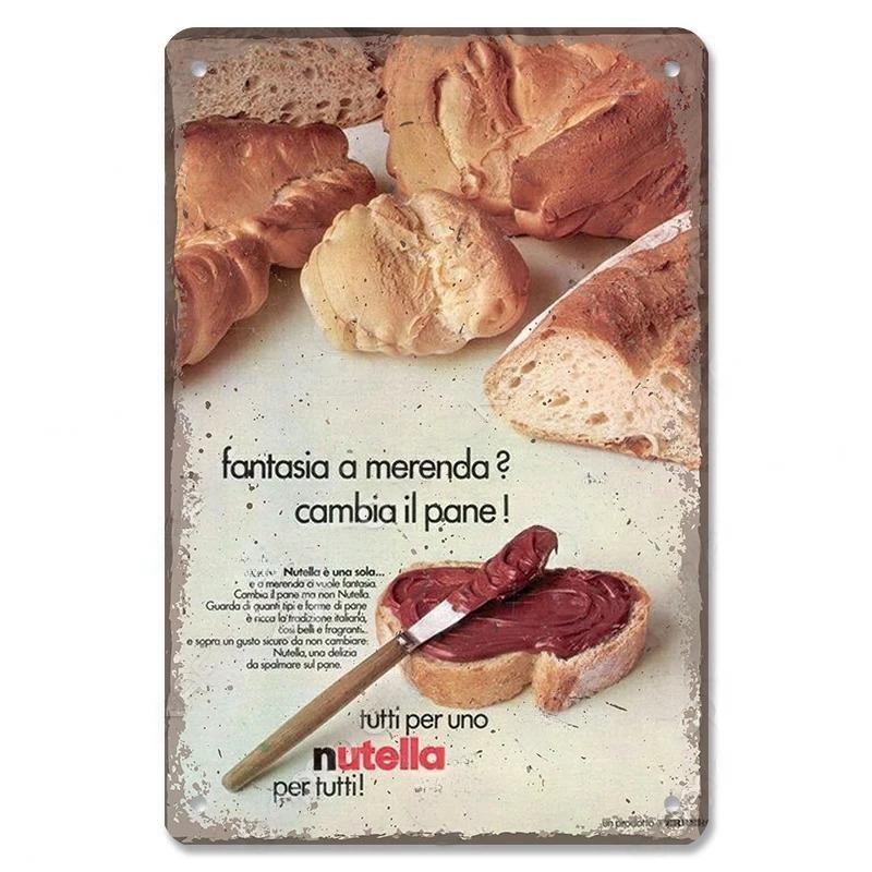 Vintage Candy Chocolate Metal Plates Cream Milk Chocolate Poster Metal Plaque Tin Sign For Kitchen Cafe Dining Room Wall Decor