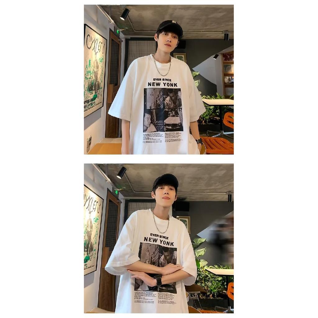 Мужская модная футболка с круглым вырезом и короткими рукавами с принтом для лета, свободный повседневный топ