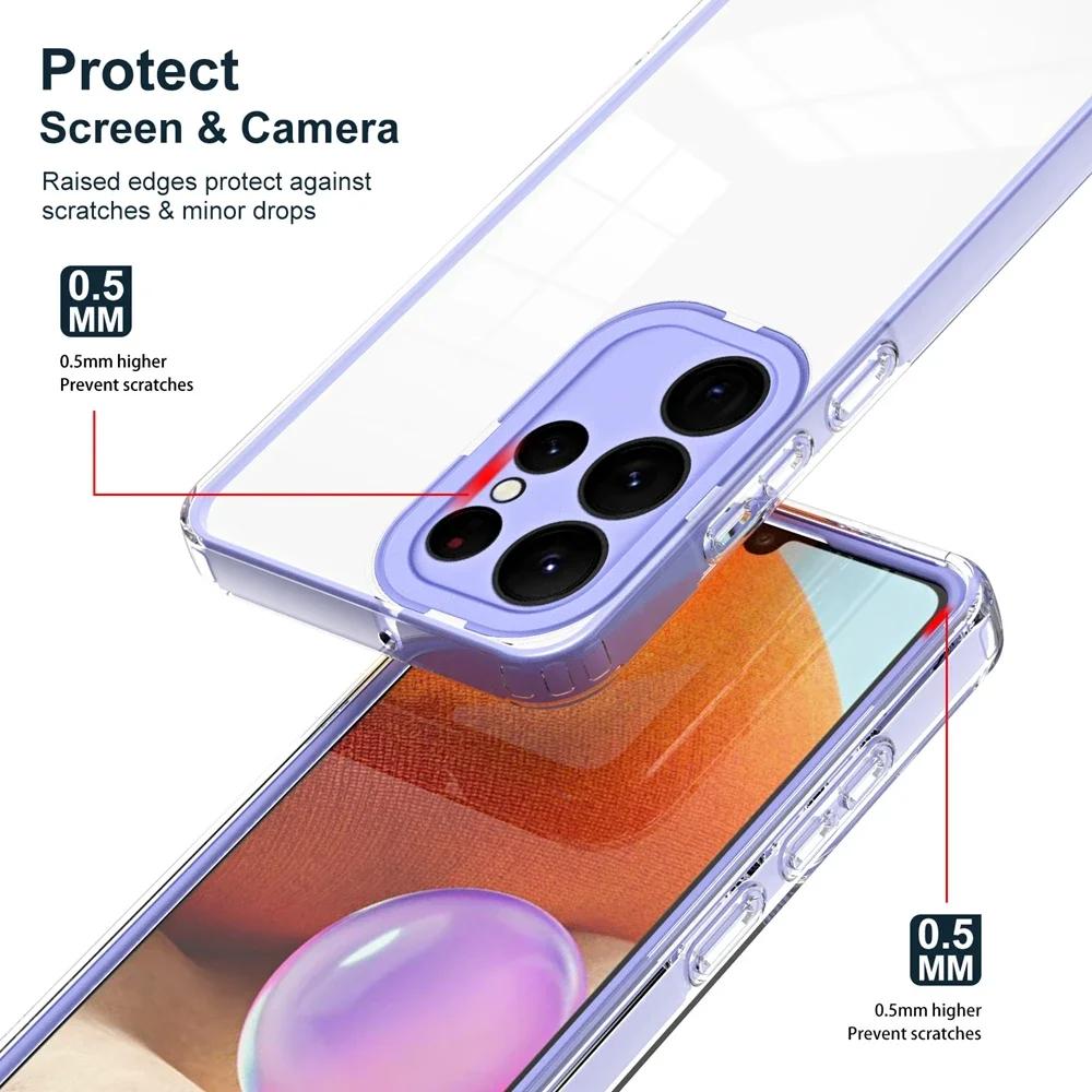 360 ° Shockproof Case For Samsung Galaxy A55 A35 A25 A05E Luxury 3-in-1 HD Transparent Case For Samsung Galaxy A55 A35 A25 A05E