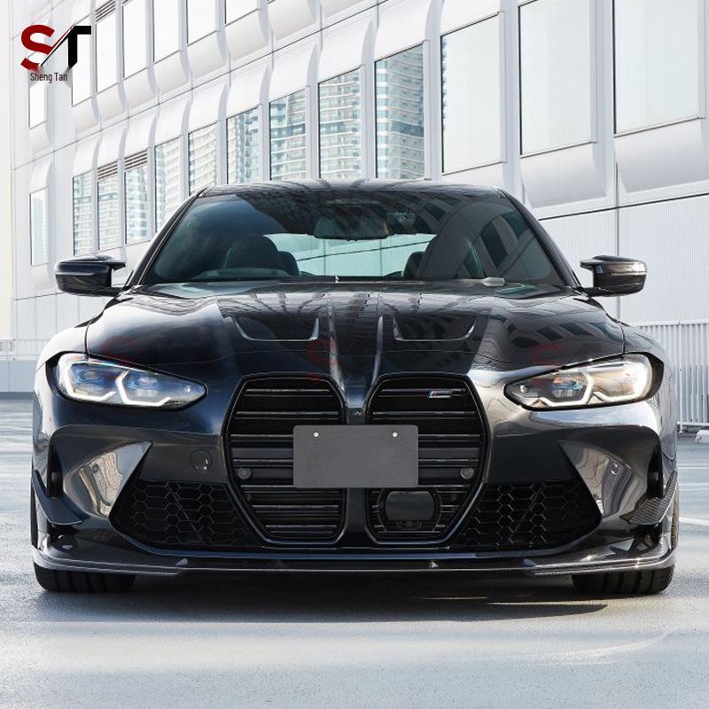 BMW M4 G82 Передний 3D-спойлер-губа из углеродного волокна и комплект обвеса-диффузор под бампер