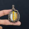 Bumblebee Jasper Pendant, 999 Copper Wire Wrapped Gemstone Jewelry, Handmade Pendant, For Mother Day