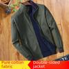 Men's Double-Sided Cotton Jacket for Spring & Autumn - Stand-Up Collar, Casual Style