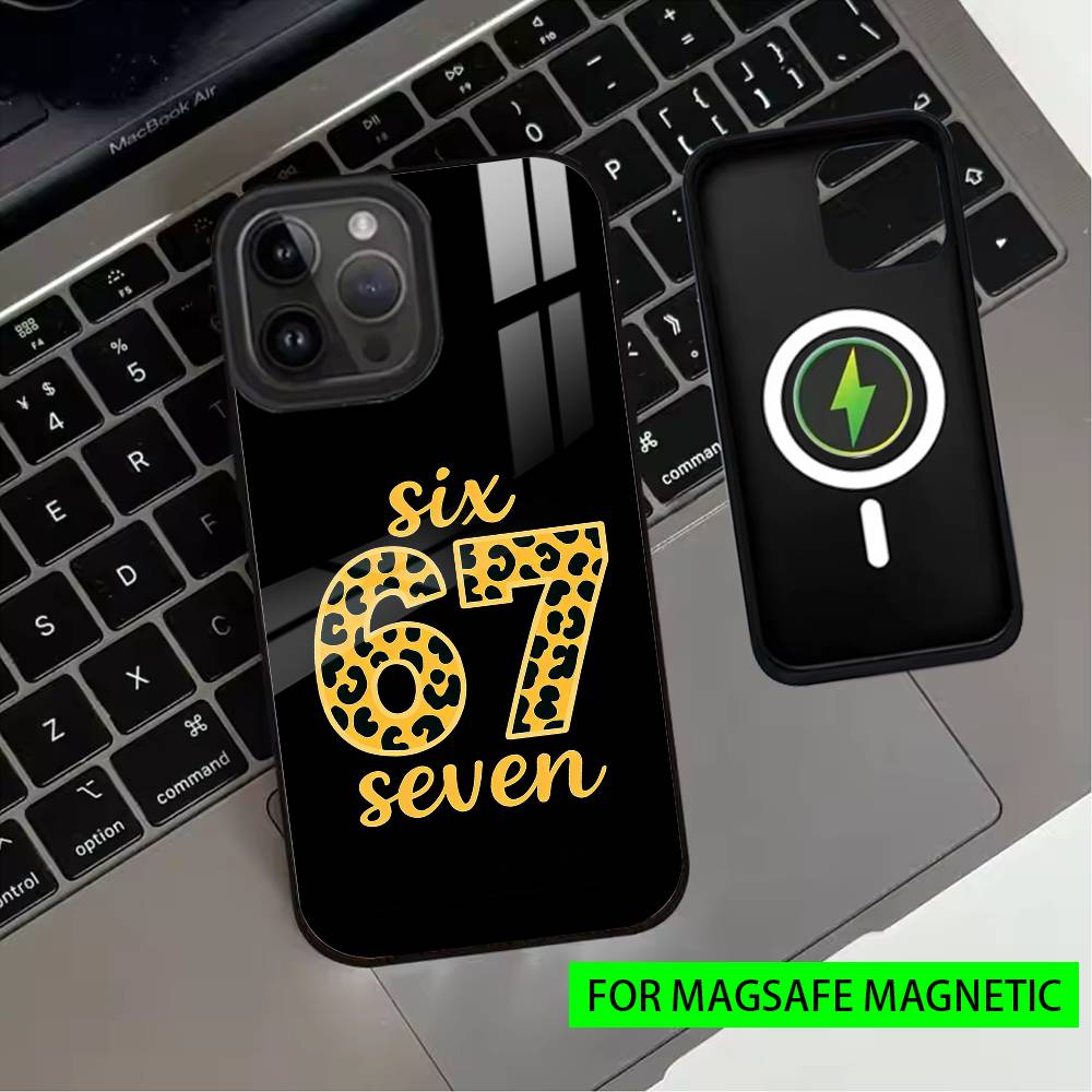S-Six SS S-Seven 67 Phone Case For iPhone17,16,15,14,13,12,11 Plus,Pro Magnetic with Magsafe Wireless Charging