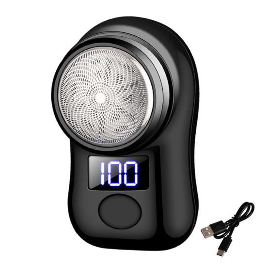 Портативная электробритва со светодиодным дисплеем батареи USB перезаряжаемая водонепроницаемая мини-путешествующая мужская роторная бритва беспроводной инструмент для удаления волос, триммер для бороды