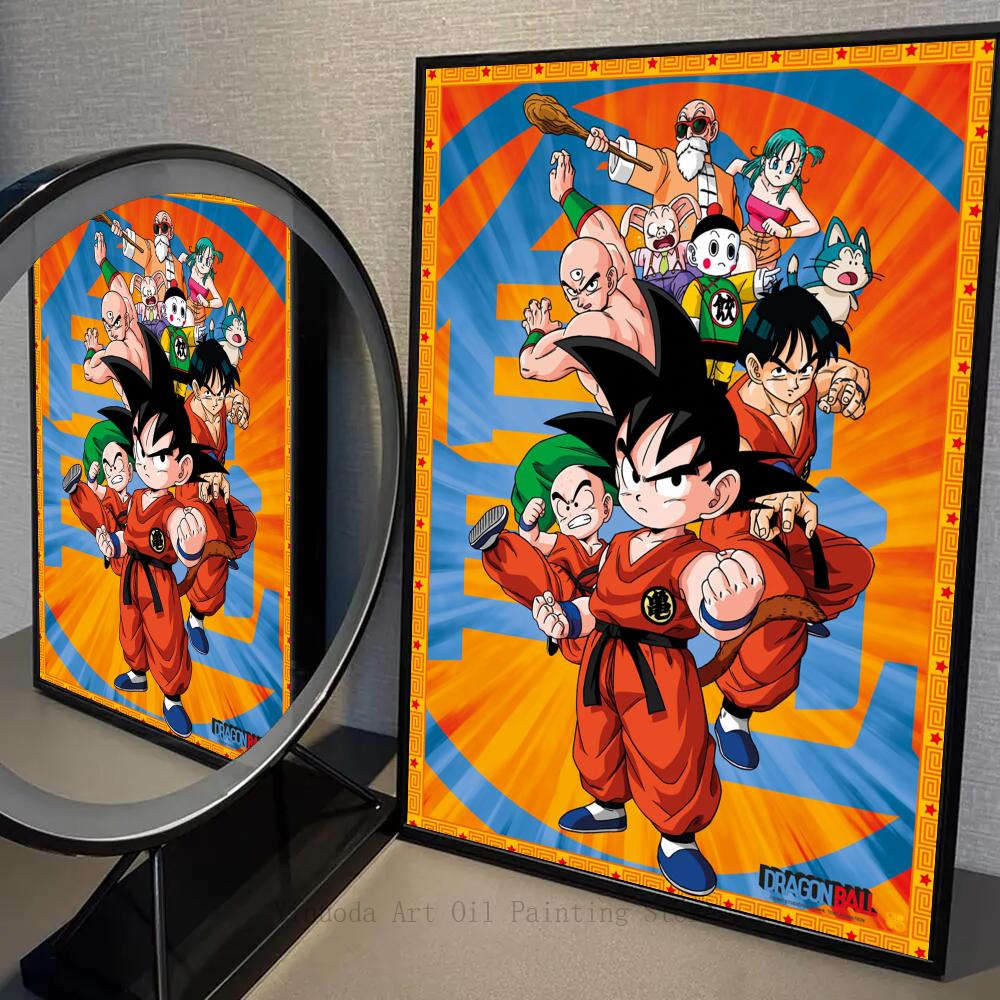 1 шт. Dragon Ball Аниме Плакат Плакат Наклейки Искусство Настенные Росписи Декор Игровая Комната Декор Подарки Каваи HD Картина Кошачьи Машины