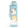 1PC Bunny Carrying Backpack Cartoon Print 750ml Color Plastic Sports Water Bottle Leakproof Flip Straw Lid Suitable for Sports Office Home Use