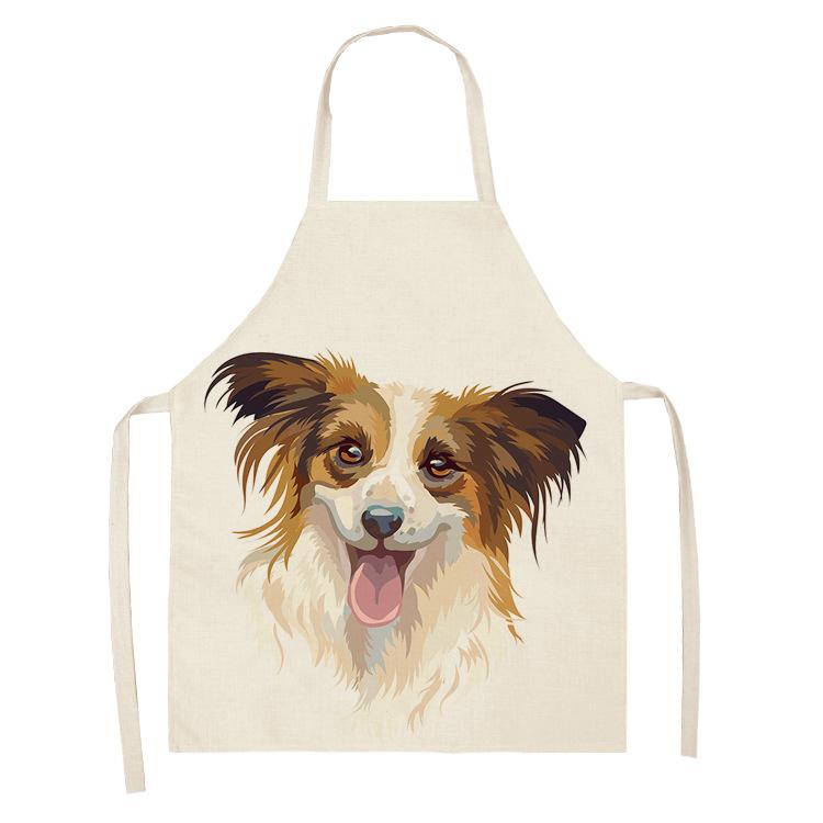 Кухонные фартуки с рисунком собаки из мультфильма для приготовления пищи, хлопковые льняные фартуки без рукавов, нагрудники для взрослых, аксессуары для уборки дома