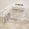 Foldable Computer Desk With Screen Stand For Bedroom Small Spaces 100 X 48 X 87.5 Cm Natural Wood