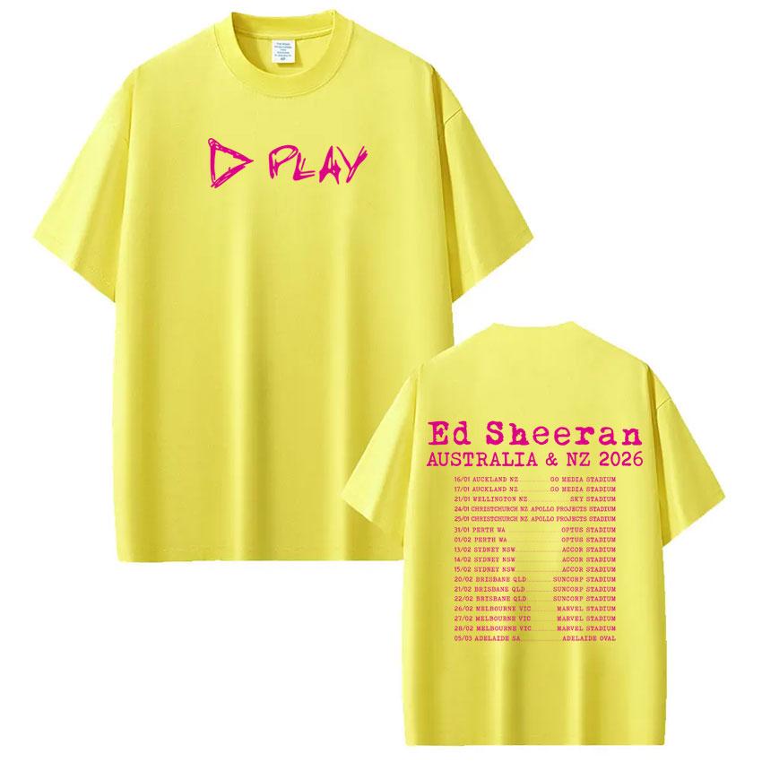 Ed Sheeran Loop Tour 2026 Doublesided Print T Shirts Unisex Women Harajuku Tshirts Cotton Aesthetic Trendy Tshirts Streetwear