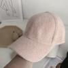 Autumn Winter Solid Color Baseball Cap Fashion Women Visor Hat White Black Warm Cap Plush Baseball Caps