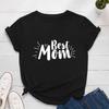Best Mom Letter Print Women T Shirt Short Sleeve O Neck Loose Women Tshirt Ladies Tee Shirt Tops Clothes Camisetas Mujer