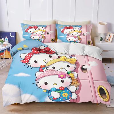 Hello Kitty 3D Детский Комплект Постельного Белья Пододеяльник Комплекты Комфорт Подходит Для Детей И Взрослых Милый Печатный Мультяшный