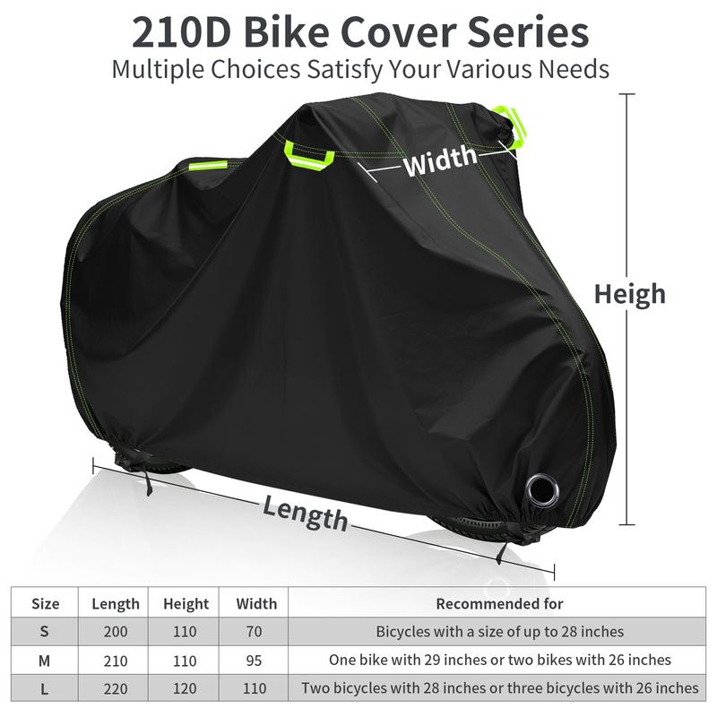 Bike Cover Waterproof Raincover Bike Cover 2/2.1/2.2M Outdoor Sunshine Cloth Bicycle Cover with Lock Hole & Reflective Strip