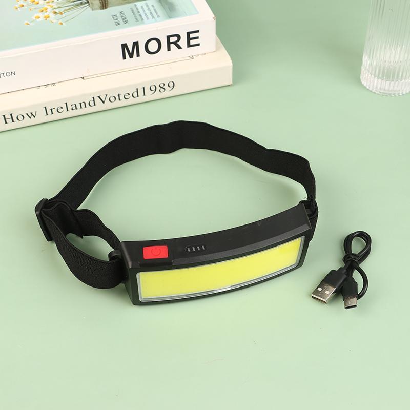 Портативные светодиодные фонари Cob, 3-режимные уличные фонари, встроенный аккумулятор, перезаряжаемый через USB, фонарь для кемпинга, рыбалки, скалолазания