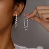 Серьги из стерлингового серебра 925 пробы с двойными слоями цепочек-кисточек спереди и сзади, изысканные динамичные украшения для женщин