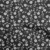 Cotton Flex Navy Gray Fabric Floral Retro Craft Projects Decor Fabric Printed By The Yard 40 Inch
