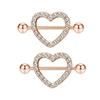 2PCS Heart Rings Nipple Ring Barbell Body Piercing Jewelry Sexy Crystal Gifts Love Hearts Nipple Bar Rings Sheild Drop Ship